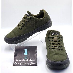 Nobull Men's Olive Green Trainers Canvas Lace-Up Sneakers Size 9.5 Wo's 11 2484